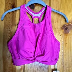 Kona Sol Twist Front Longline Racerback Bikini Swim Top